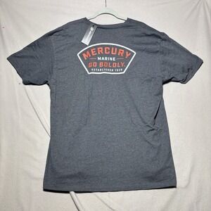 Mercury Marine Go Boldly Men's XXL 2XL Charcoal Gray T-Shirt NWT New Boating